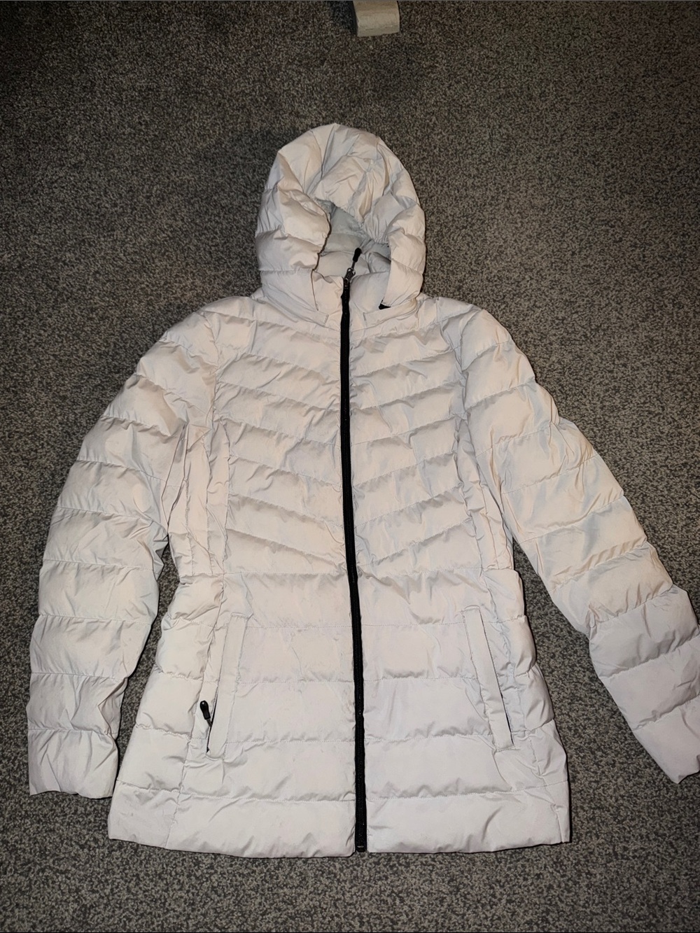 32 Degrees Women's White Quilted Hooded Puffer Jacket